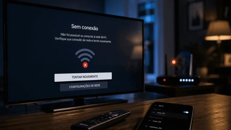 Smart TV não conecta ao Wi-Fi: erro de conexão aparecendo na tela